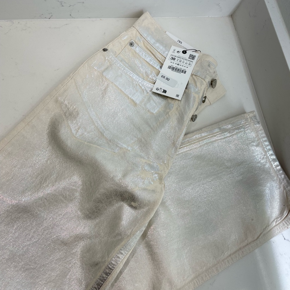 ZARA METALLIC THE BOY BOY PANTS